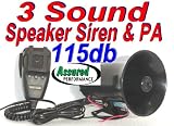 Police Tone 3 Sound Siren + Microphone 50w 115db Ton of Fun