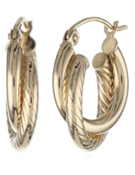 14k Yellow Gold 4.7mm Twisted Hoop Earrings