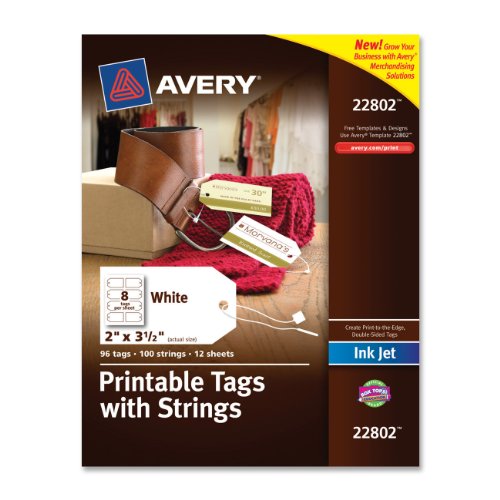 Avery Printable Tags with Strings for Inkjet Printers 2 x 3 5-Inches Pack of 96 Tags 22802B005IMAOJM : image