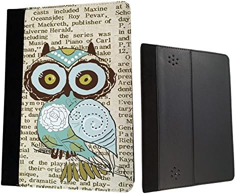 Amazon Kindle Fire HD 7'' 2nd generation 2013 Cute Owl Vintage newspaper Funky Designer Trend Wallet Case Flip Book Style Cover