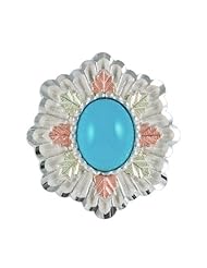 Black Hills Gold Turquoise Silver Brooch