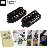 Seymour Duncan Hot Rodded Humbucker SH-4 & SH-2 Electric Guitar Pickup Set - Neck and Bridge positions - Set of Two (2) COLOR: BLACK (SH-4b and SH-2n) - Includes: GO-DPS Polishing Cloth, Planet Waves Guitar Polish & 3 Pick Sampler