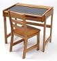 Lipper International Child's Chalkboard Desk and Chair Set, Pecan