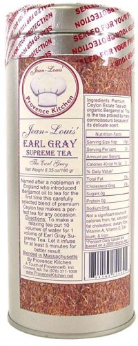 Provence Earl Gray Gourmet Tea, loose tea in tin, 6.35 oz (180 gr) premium all natural by TOP