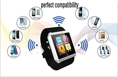 iLepo® Smart Watch Pedometer,Sleep Monitoring Anti-lost Face book/ twiter/ Gmail/ Skype For iphone Samsung Sony Oppo HTC Perfect Compatible(Silver)