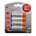 Yuasa - 4 Pack 2500mAh AA NiMH Rechargeable Batteries with FREE Battery Case