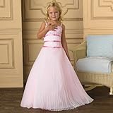 House of Wu Girls Light Pink Pleated Pageant Flower Girl Dress 2-16