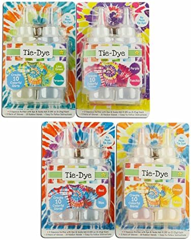 Beginners Tie Dye Crafting Kit With 8 Colors - T-Shirts, Pants, Headbands