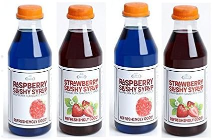 X 4 500ml Slush Slushie Slushy Juice Slush puppy Syrups Raspberry and Strawberry Flavoured by Slush Juice