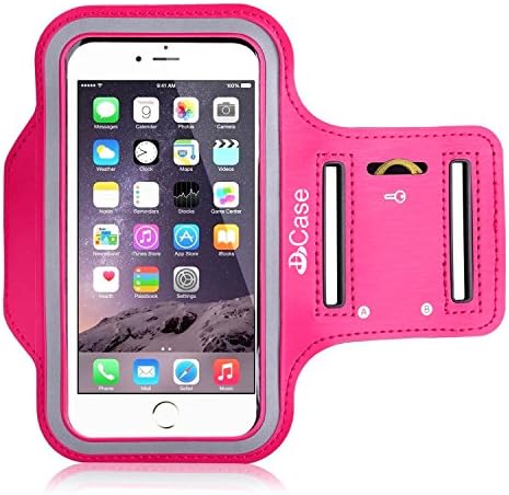 iPhone 6S Armband,WIWIN Shocksock iPhone 6S Arm bands Pocket Holder Sport Gym Bike Cycle Jogging Running Exercise Workout Case Armband with Key Pocket Custom Made for iPhone 6 6S 4.7" Hot Pink