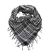 Trendy Plaid & Houndstooth Check Soft Square Scarf - Different Colors Available, Gray & Black