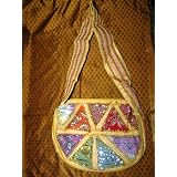 Girls Sling Handbag Yellow Sari Patchwork Designer Purse