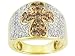 10KT 1.50CTW WHITE AND CHAMPAGNE DIAMOND CROSS RING