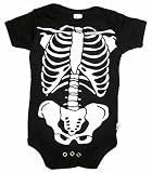 Skeleton in Glow Ink - Silly Baby Bodysuit, Black, 3-6 Months