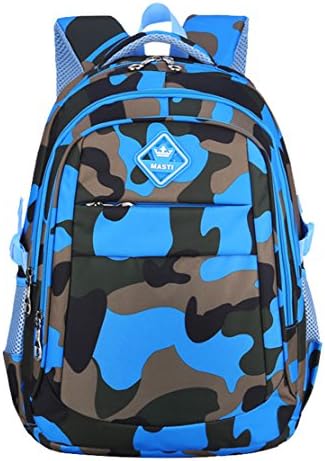 Valteen Kids Cool Camo Backpack School Back Pack Bookbag for Boys Sea Blue