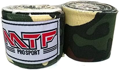 MTF Muay Thai 180" Boxing HANDWRAPS K1 Kickboxing MMA Boxing Fitness Gears , Black/Green Army