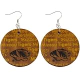 NCAA Dayna U Missouri Tigers Infinity Round Wooden Earrings