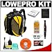 Lowepro DryZone 200 Waterproof Digital SLR Camera Backpack Case (Black/Yellow) + Accessory Kit for Canon Rebel XSi, XS, T1i, XTi, 40D, 50D, Nikon D40, D60, D5000, D90, D300, D700, Olympus Evolt E-30, E-450, E-520, E-620, and Sony Alpha A200, A300, A350, A700 Digital SLR Cameras
