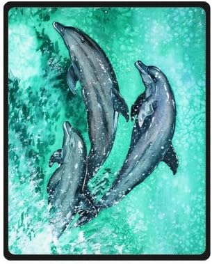 Popular Funny dolphin Soft and Cozy Print Throw Fleece Blanket, 40 by 50-Inch