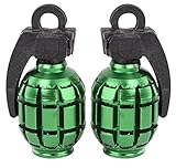 Savage Valve Dust Caps Grenade BMX Accessory for Schrader Valve (Green)