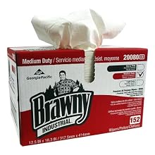 Brawny Industrial 20080/03 White Premium All Purpose DRC Wiper, 16.3" Length x 12.5" Width (Box of 152)