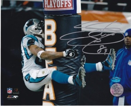 Steve Smith Autographed/Hand Signed Carolina Panthers ''Goal Post'' 8x10 Photo - Steve Smith Authent