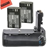 Battery Grip Kit for Canon EOS 6D Digital SLR Camera Includes Qty 2 Replacement LP-E6-Compatible Batteries + Vertical Battery Grip + More
