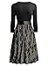 Miusol Women's Casual Floral Lace Contrast Bow 2/3 Sleeve Cocktail Evening Dress