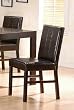 Set Of 2 Contemporary Bycast Leather Parson Dining Chairs