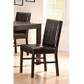 Set Of 2 Contemporary Bycast Leather Parson Dining Chairs