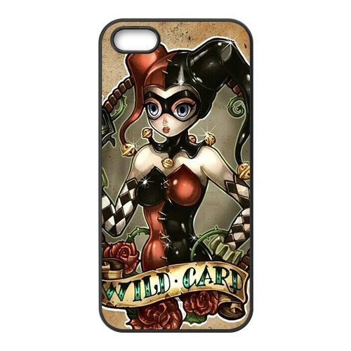 LeonardCustom Protective Hard TPU Rubber Coated Phone Cover Case for iPhone 5 &amp; iPhone 5S, Batman Joker and Harley Quinn -LCI5U783
