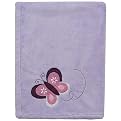 Tiddliwinks Embroidered Boa Blanket- Plum Butterfly