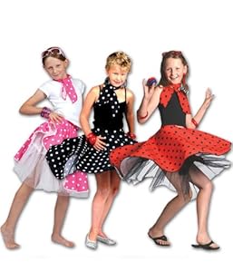 Rock'n'Roll-Rock - für Kinder/Mädchen - Polka Dots by Bristol Novelty