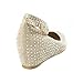 V-Luxury Womens 36-BOBBY12 Round Toe Med Low Heel Wedge Pump Shoe, Champagne