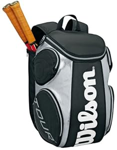 Wilson Tour Large Backpack - Mochila para tenis (50 x 33 x 26 cm) negro schwarz/silber/weiß Talla:50 x 33 x 26 cm