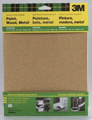 3M 70070596955 Aluminum Oxide Sandpaper 9005NA, 9 in x 11 in, Assorted grit