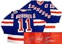 Mark Messier New York Rangers Autographed 1994 Stanley Cup Away Blue Jersey with Captain Inscription