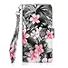 HTC Desire 610 Case - Cellularvilla Pu Leather Wallet Card Flip Open Pocket Case Cover Pouch for HTC Desire 610 (Black Pink Flower)