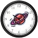Saturn and its Rings Wall Clock by WatchBuddy Timepieces (Black Frame)