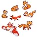 7 pcs Cute Little Fox Embroidery Lace Applique Fabric Sweater Clothes Patch Embroidery Stickers t-Shirt DIY Decoration