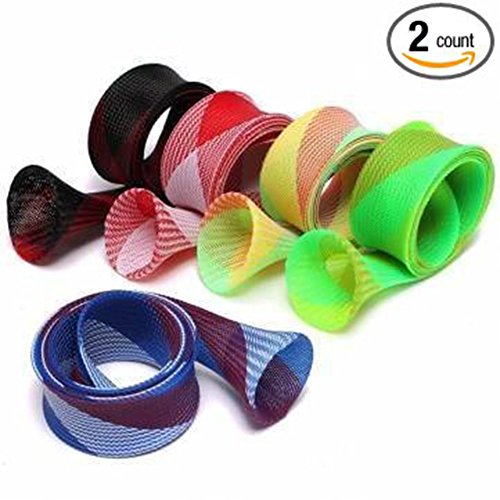 Tanchen 2 pack 1.6m DIY Stick Jacket Casting Fishing Rod Braided Sleeve Pole Glove Cover Protector 45mm [Random Color]