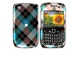 Blackberry 8520 Curve Crystal Case Blue Diagonal Check (T-mobile)