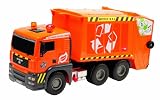 Dickie-Spielzeug 203415777 - Pump Action Garbage Truck, Freilauf, Luftpumpfunktion f&uuml;r Heben und Senken des Containers, M&uuml;lltonne, L&auml;nge 55 cm, grau/orange