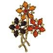 Orange Wildflowers Pin Brooch