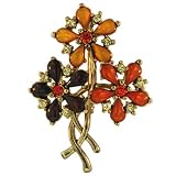 Orange Wildflowers Pin Brooch