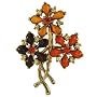 Orange Wildflowers Pin Brooch