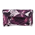 Sonia Kashuk Purple Floral Double Zip Foldover Cosmetic Bag