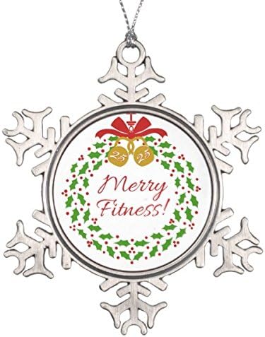 Follies Christmas Merry Fitness Wreath Pewter Snowflake Ornament