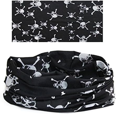 Multi-function High Elastic Magic Scarf Cycling Headband(Multi Colors for Choices) (skull)