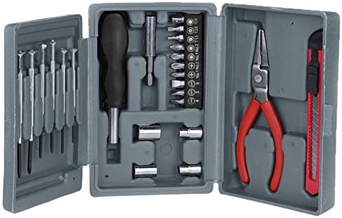 Home Repair Tool Kit - Gethome 24 Pcs Multifunctional Basic Tool Set Household Precision Work Tool Kit Screwdriver Bits Knife Plier Socket Combination Toolbox